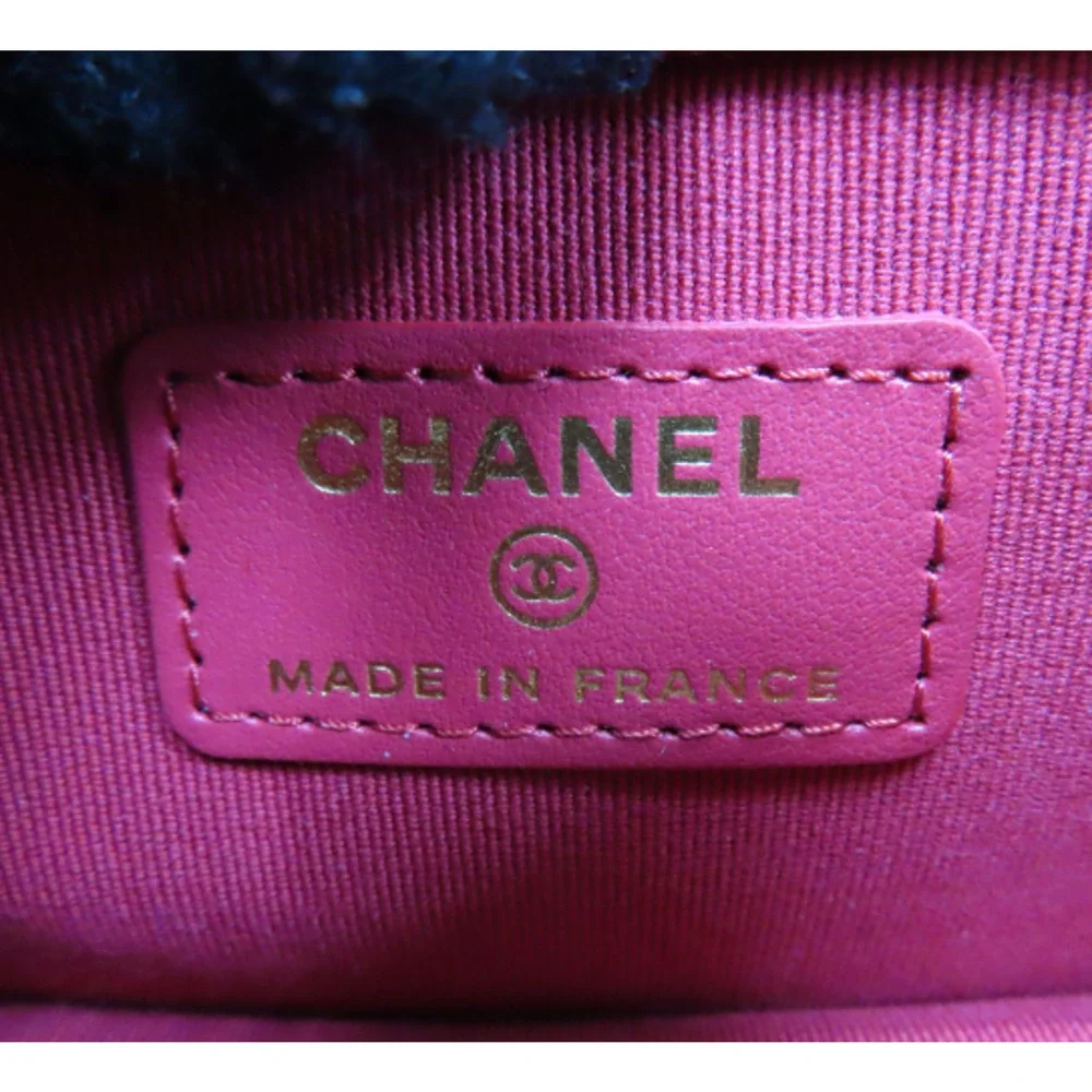 6642 - Chanel Matelasse Coco Mark Mini Bag Quilted Fabric Black